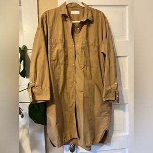 Everlane Camel Button-Down Dress